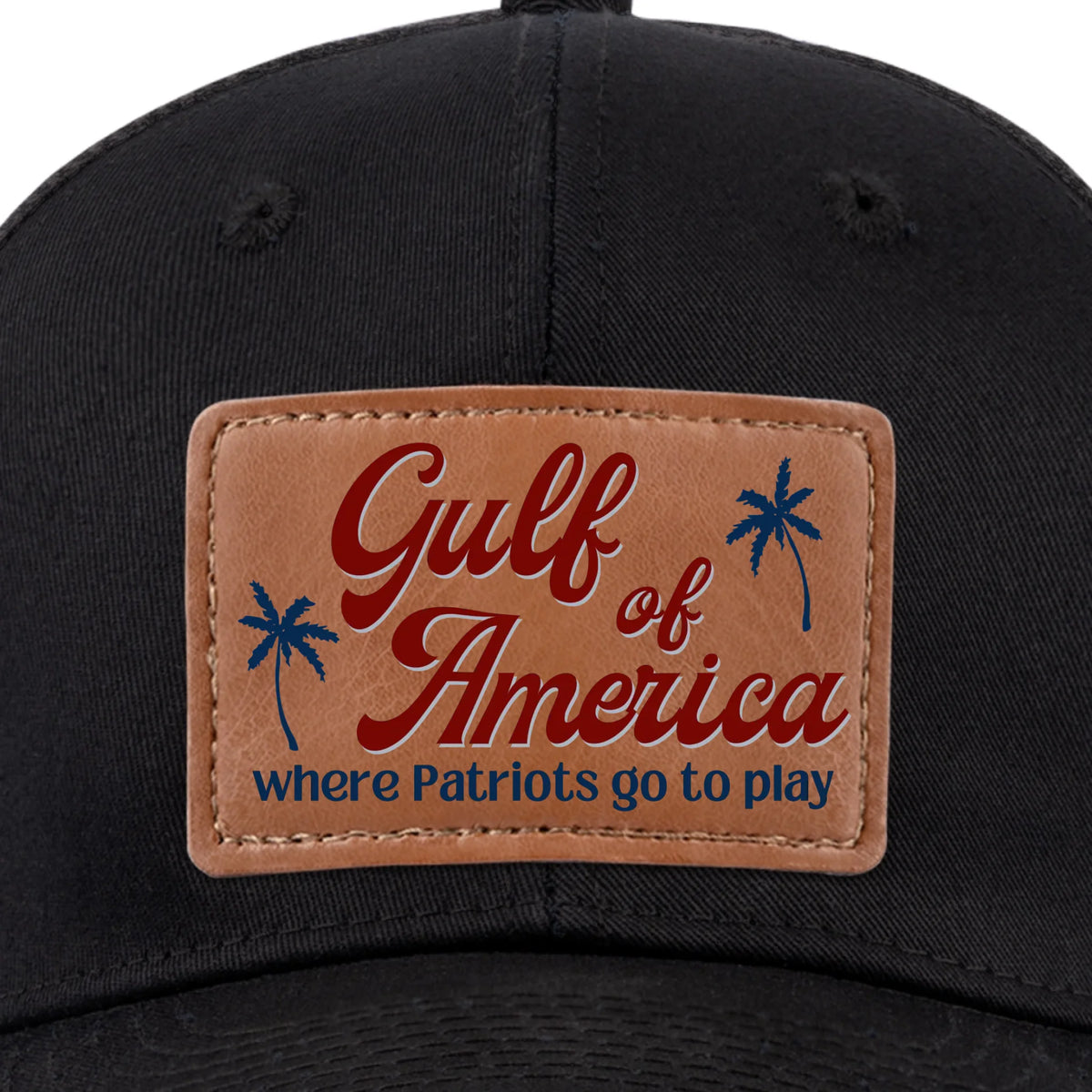 This Is Where Patriots Go To Play - US Patriotic Pride Leather Patch Hat - Gift For Conservative Supporters