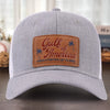 This Is Where Patriots Go To Play - US Patriotic Pride Leather Patch Hat - Gift For Conservative Supporters
