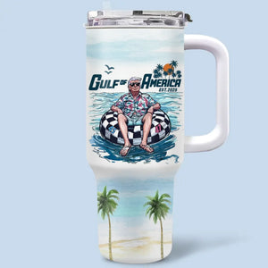 America’s Gulf, America’s Pride - US Patriotic Pride 40 Oz Stainless Steel Tumbler With Handle