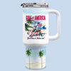 Salty Air, Free Spirit - US Patriotic Pride 40 Oz Stainless Steel Tumbler With Handle