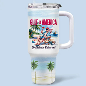 Salty Air, Free Spirit - US Patriotic Pride 40 Oz Stainless Steel Tumbler With Handle