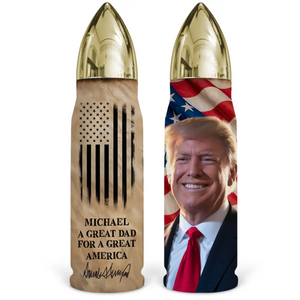 Loaded With Love, Armed With Dad Jokes - US Patriotic Pride Bullet Tumbler