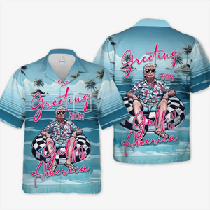 Living The Gulf life - US Patriotic Pride Unisex Tropical Hawaiian Aloha Shirt, Summer Vacation Gift For Conservative Supporters