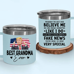 The Best, The Greatest, The Most Tremendous Woman - US Patriotic Pride 14oz Stainless Steel Tumbler With Handle