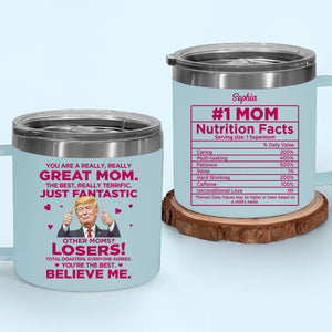 Super Mom, Wonder Woman - US Patriotic Pride 14oz Stainless Steel Tumbler With Handle