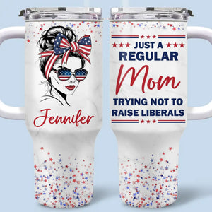 Raising Patriots, One Kid At A Time - US Patriotic Pride 40 Oz Stainless Steel Tumbler With Handle