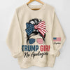 Stars In Her Hair, Fire In Her Soul - US Patriotic Pride Unisex Sweatshirt, Hoodie With Design On Sleeve - Gift For Best Friends, BFF, Sisters