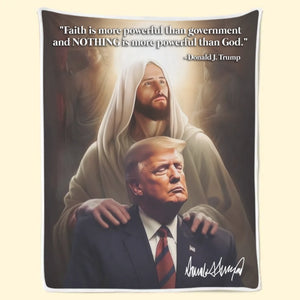 Nothing Is More Powerful Than God - US Patriotic Pride Blanket