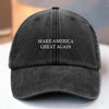 Backed By History, Fueled By Pride - US Patriotic Pride Vintage Washed Denim Baseball Cap