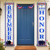 Remember And Honor - US Patriotic Pride Porch Banner Set - House Decorations For Red-Wave Supporters