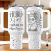 Unapologetically Red, White & Real - US Patriotic Pride Engraved 40oz Tumbler With Handle - Gift For Best Friends, BFF, Sisters