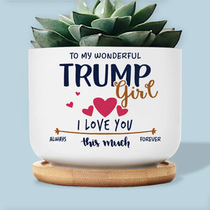 Loving You Is A Landslide Victory - US Patriotic Pride Home Decor Ceramic Plant Pot - Gift For Best Friends, BFF, Sisters