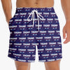 45 47 Forever - US Patriotic Pride Tropical Hawaiian Aloha Men Beach Shorts