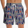 God Bless The Waves - US Patriotic Pride Tropical Hawaiian Aloha Men Beach Shorts
