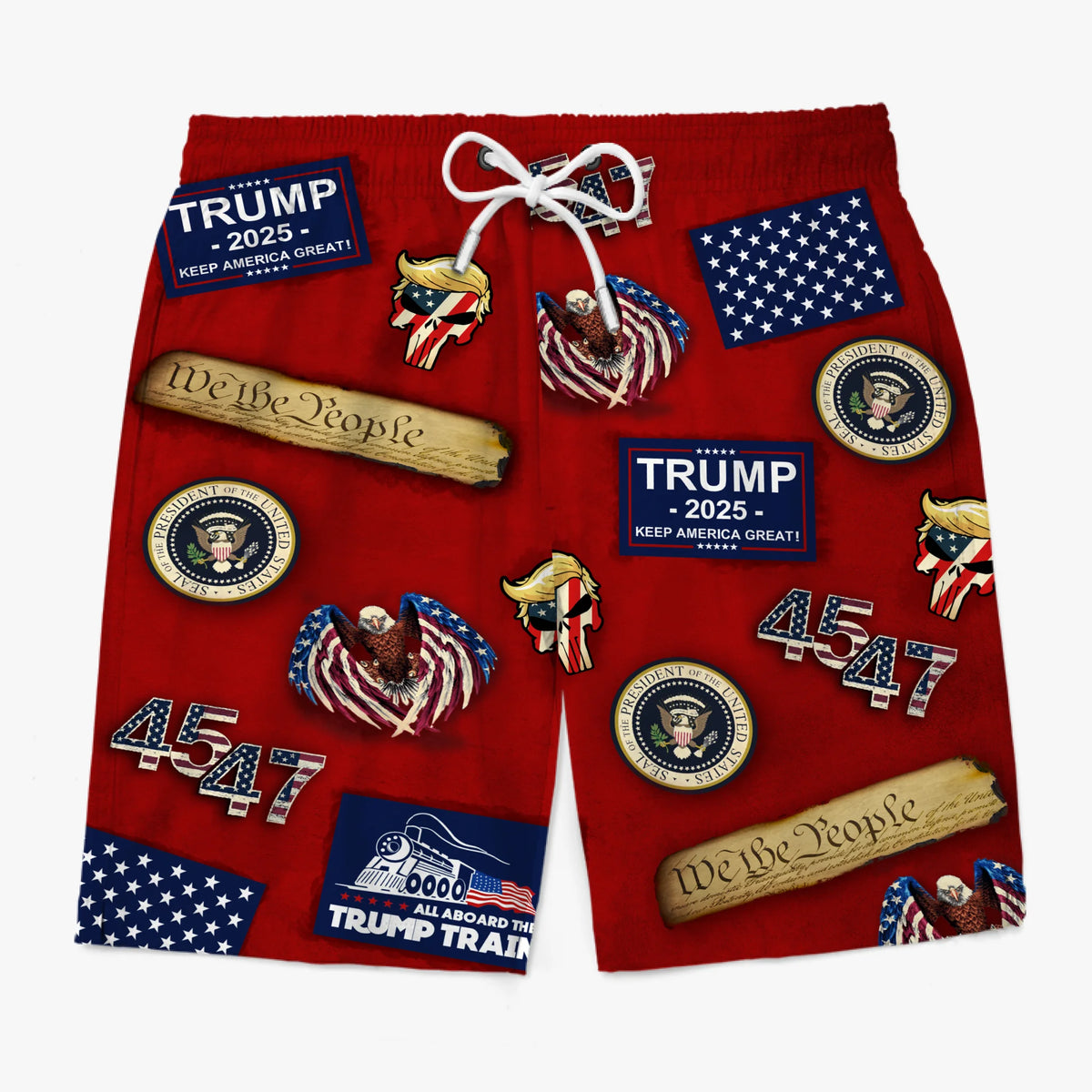 Freedom Spirit Aloha - US Patriotic Pride Tropical Hawaiian Aloha Men Beach Shorts