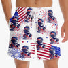 American Pride - US Patriotic Pride Tropical Hawaiian Aloha Men Beach Shorts