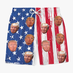 Chillin’ Like A Commander - US Patriotic Pride Tropical Hawaiian Aloha Men Beach Shorts