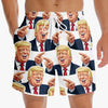 Laughing And Making Waves, Not Apologies - US Patriotic Pride Tropical Hawaiian Aloha Men Beach Shorts