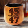 What He Started At 45, He Finished At 47 - US Patriotic Pride Wooden Whiskey Glass