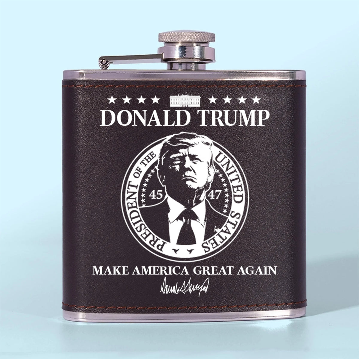 Built Different, Led Louder - US Patriotic Pride Hip Flask - Gift For Conservative Supporters