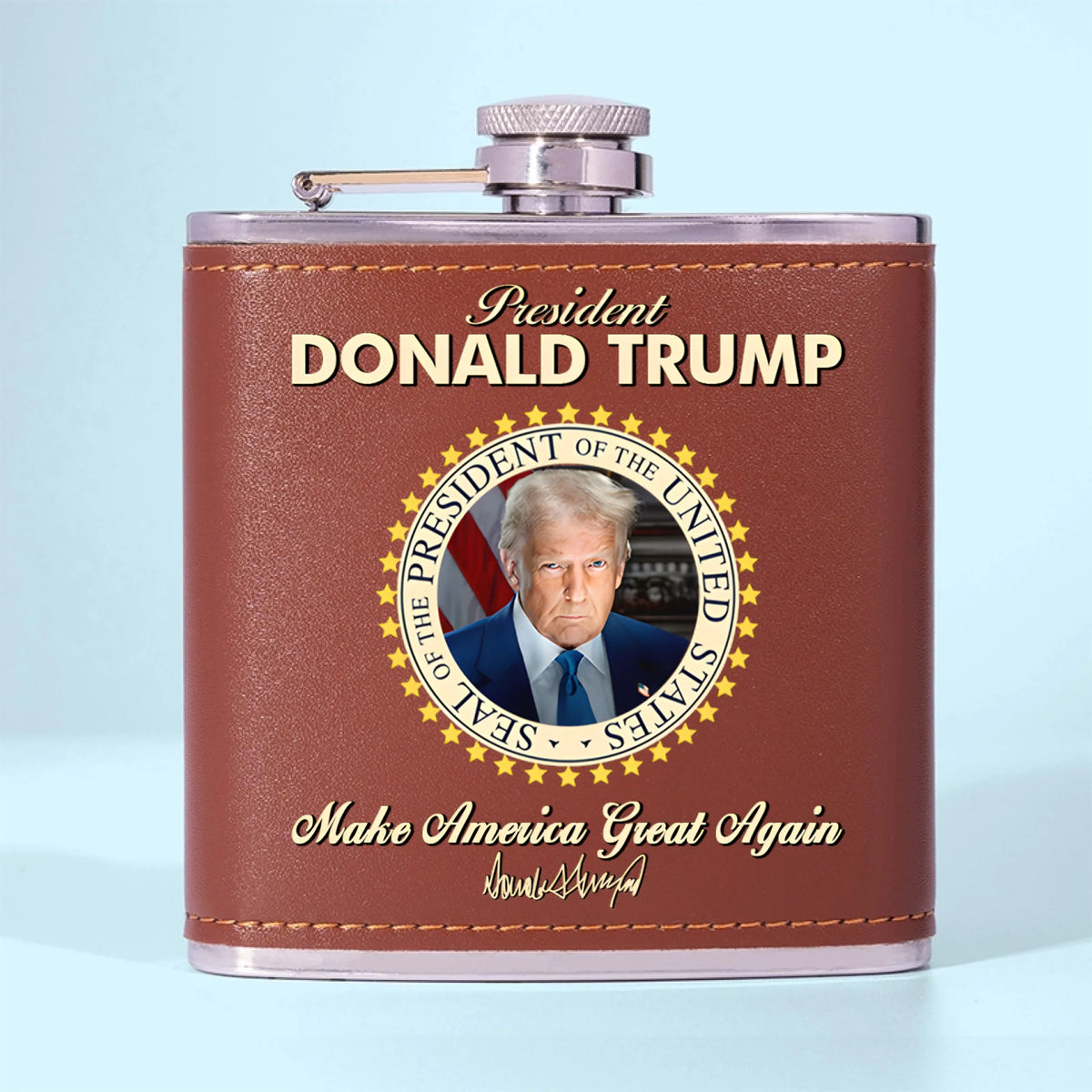 The Comeback Was Always Greater - US Patriotic Pride Hip Flask - Gift For Conservative Supporters