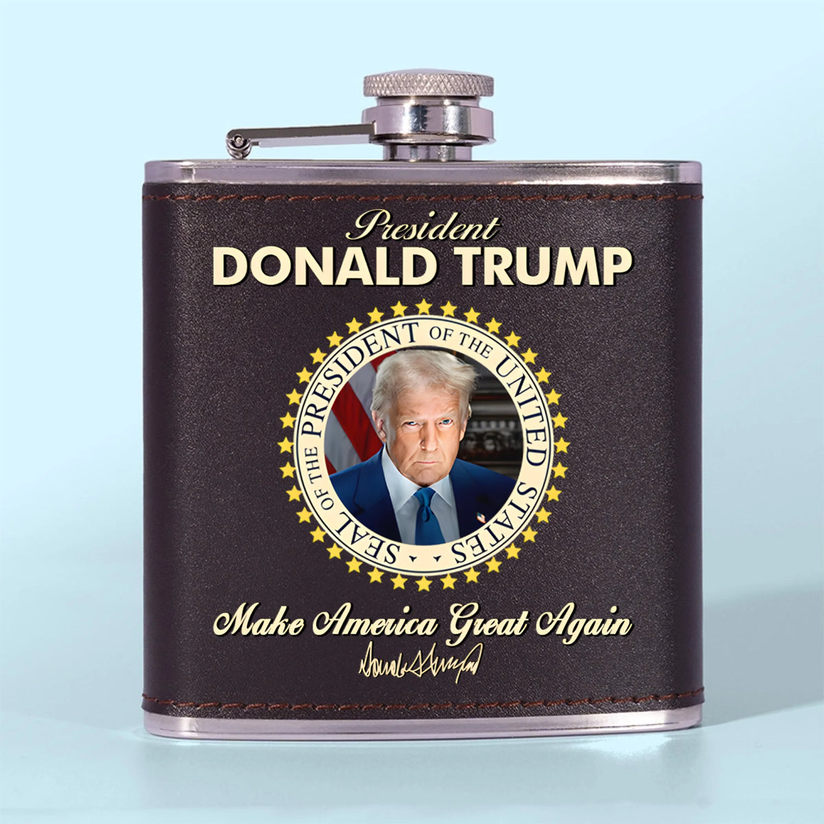 The Comeback Was Always Greater - US Patriotic Pride Hip Flask - Gift For Conservative Supporters