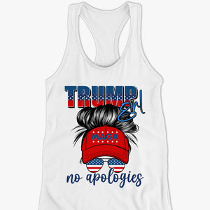 Make America Glam Again - US Patriotic Pride Racer Back Tank Top, T-Shirt - Gift For Best Friends, BFF, Sisters