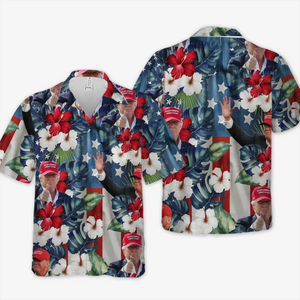 Tropical Rebel Energy - US Patriotic Pride Unisex Tropical Hawaiian Aloha Shirt, Summer Vacation Gift For Conservative Supporters