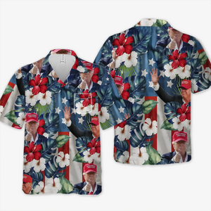 Tropical Rebel Energy - US Patriotic Pride Unisex Tropical Hawaiian Aloha Shirt, Summer Vacation Gift For Conservative Supporters