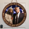 Stand Strong, Walk In Faith - US Patriotic Pride Home Decor Wood Sign
