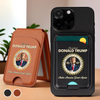 He Doesn’t Bow, He Builds - US Patriotic Pride Magnetic Wallet For iPhone