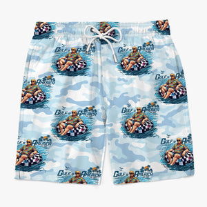 Even The Ocean Respects The 47th - US Patriotic Pride Tropical Hawaiian Aloha Men Beach Shorts