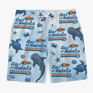 Waves Of Patriotism Run Deep - US Patriotic Pride Tropical Hawaiian Aloha Men Beach Shorts