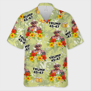 Hands Up And Get Your Drinks Up - US Patriotic Pride Unisex Tropical Hawaiian Aloha Shirt - Summer Vacation Gift For Conservative Supporters