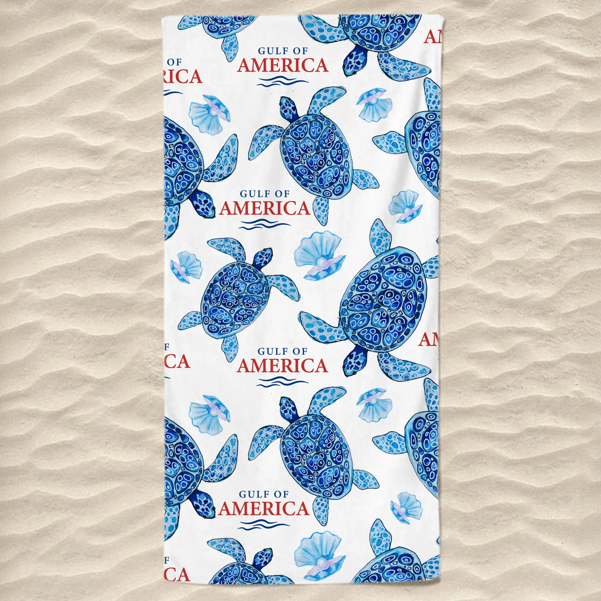 Gulf Of America Republican State Beach Towel - US Patriotic Pride Summer Gifts For Conservative Supporters - Gulf Life, Free Life