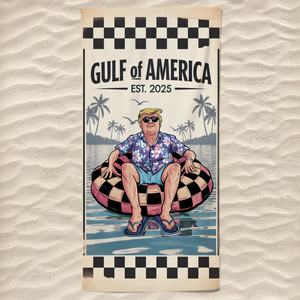 Gulf Of America Republican State Beach Towel - US Patriotic Pride Summer Gifts For Conservative Supporters, Travel Lovers - Gulf Breeze, Patriot Ease