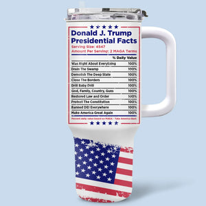Republican State 40 Oz Stainless Steel Tumbler With Handle - US Patriotic Pride Gifts For Conservative Supporters - Build Grit, Not Excuses