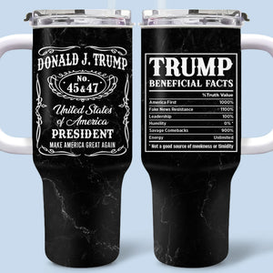 Republican State 40 Oz Stainless Steel Tumbler With Handle - US Patriotic Pride Gifts For Conservative Supporters - Too Real To Be Timid