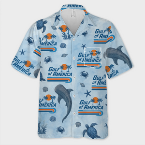 Gulf Of America Republican State Unisex Tropical Hawaiian Aloha Shirt - US Patriotic Pride Summer Vacation And Travel Gifts For Conservative Supporters - Gulf Vibes, American Roots