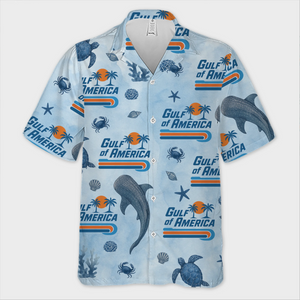 Gulf Of America Republican State Unisex Tropical Hawaiian Aloha Shirt - US Patriotic Pride Summer Vacation And Travel Gifts For Conservative Supporters - Gulf Vibes, American Roots