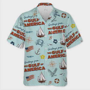 Gulf Of America Republican State Unisex Tropical Hawaiian Aloha Shirt - US Patriotic Pride Summer Vacation And Travel Gifts For Conservative Supporters - From Sea To Shining Chill