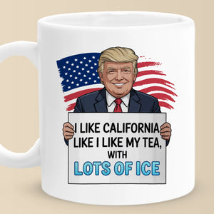 Republican State Mug - US Patriotic Pride Gifts For Conservative Supporters - I Like California, Like I Like My Tea With Lots Of ICE