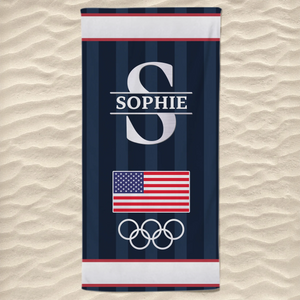American Flag Republican State Beach Towel - US Patriotic Pride Summer Gifts For Conservative Supporters, Travel Lovers - I Love USA