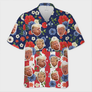 Republican State Unisex Tropical Hawaiian Aloha Shirt - US Patriotic Pride Summer Vacation And Travel Gifts For Conservative Supporters - Blooming & Shining Like Him