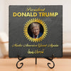 Republican State Square Shaped Stone With Stand - US Patriotic Pride Gifts For Conservative Supporters - Built For This Seat