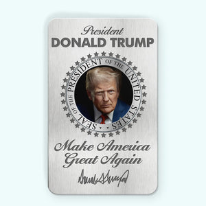 Republican State Aluminum Wallet Card - US Patriotic Pride Gifts For Conservative Supporters - Made Of Steel, Elected By Will