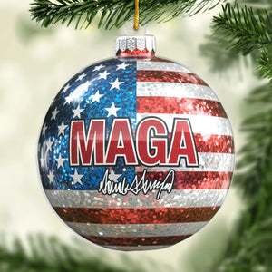 Republican State Acrylic Ornament - US Patriotic Pride, Christmas Gifts For Conservative Supporters - Red, White, And Jolly