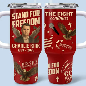 Republican State 40 Oz Stainless Steel Tumbler With Handle - US Patriotic Pride Gifts For Conservative Supporters, CK Legacy Edition - We The People Stand For Freedom