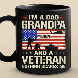 Custom Republican State Black Mug - US Patriotic Pride Gifts For Conservative Supporters - I'm A Dad, Grandpa And A Veteran