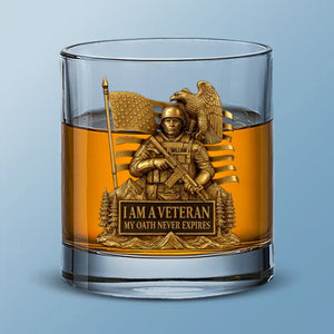 Republican State Whiskey Glass - US Patriotic Pride Gifts For Conservative Supporters, Wine, Bourbon, Whiskey Lovers - I Am A Veteran